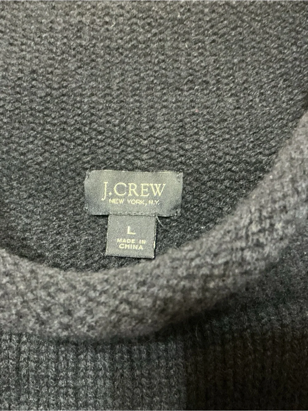 Men’s J. Crew 100% Lambswool Roll Neck Sweater Navy Size Large Cozy Preppy